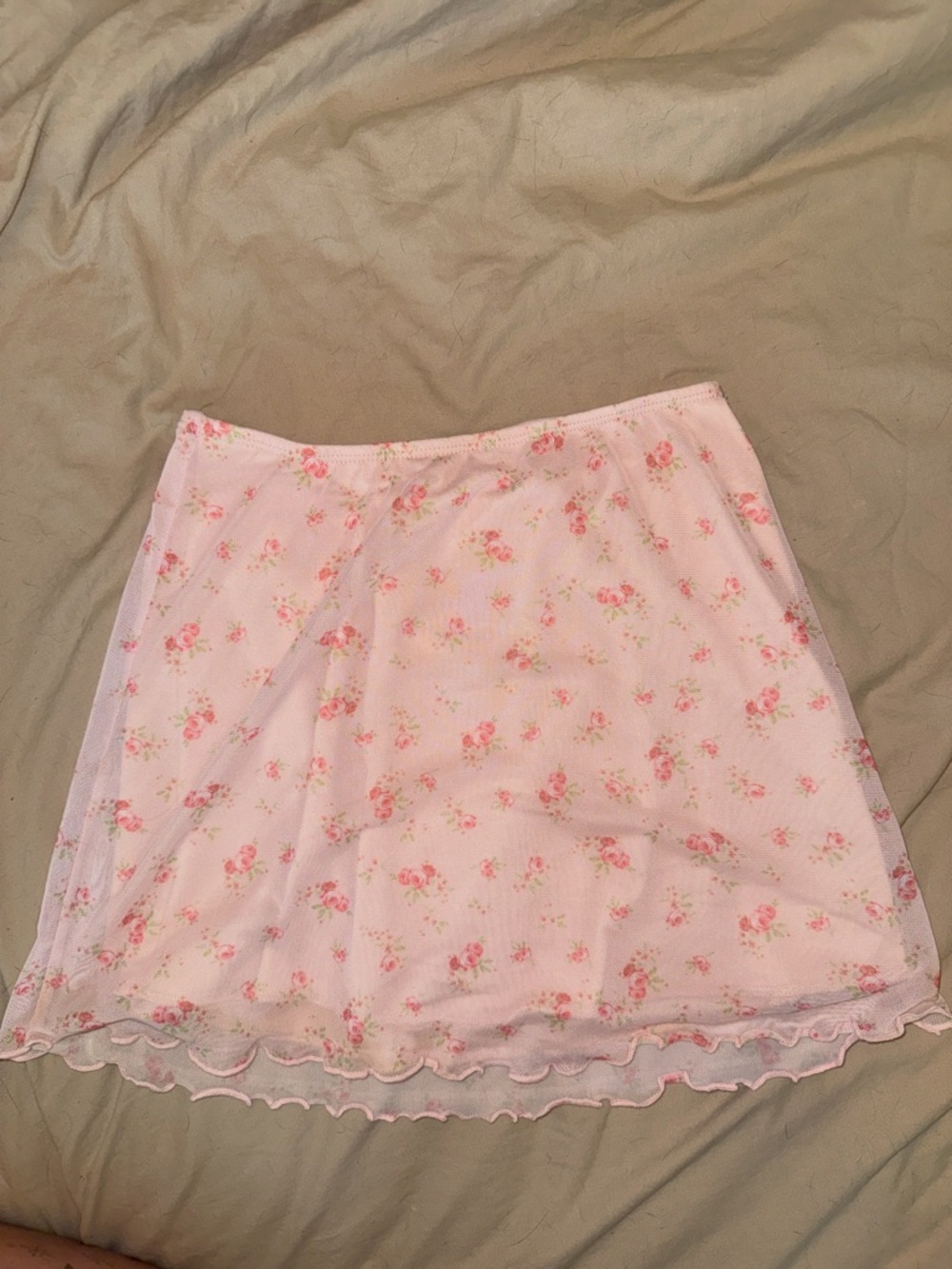 Floral Pink A-Line Mini Skirt - Picture 2 of 2